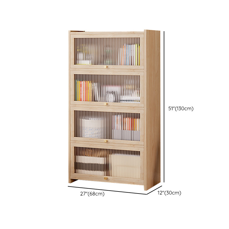 Natural Contemporary Cabinet, Solid Wood Accent Cabinet with Doors
