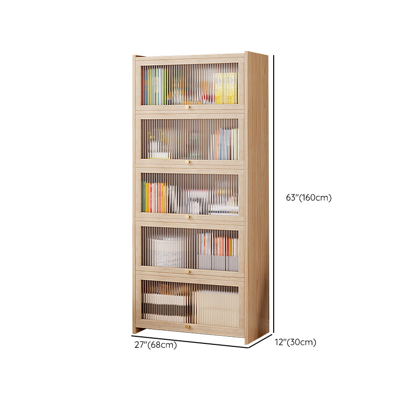 Natural Contemporary Cabinet, Solid Wood Accent Cabinet with Doors