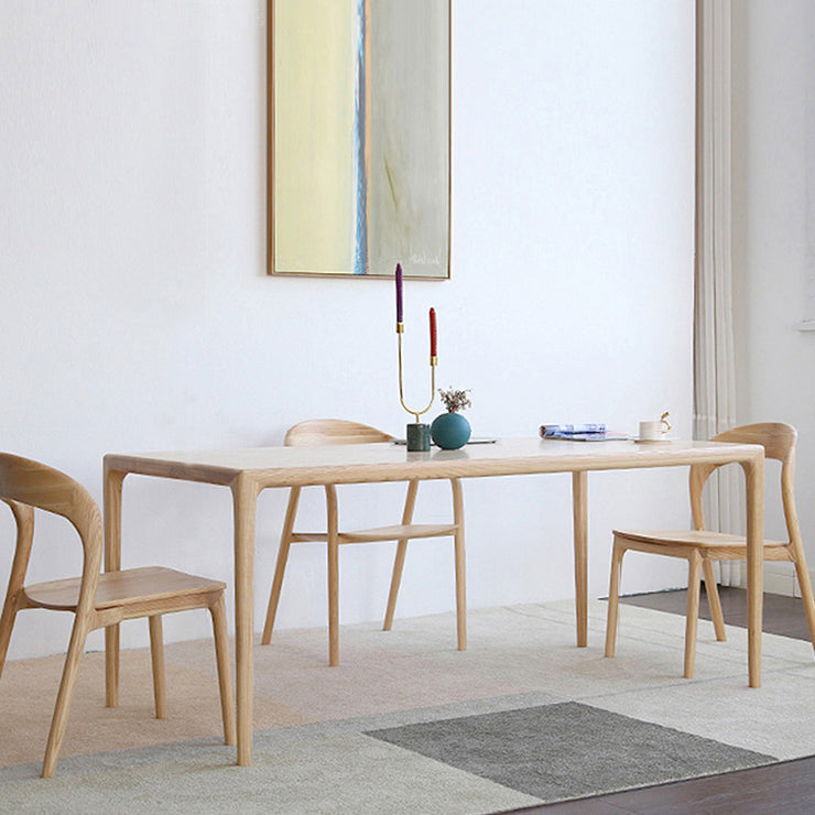 Solid Wood Dinette Set Modern Style 1/4/5/6 Pcs Dining Set with Rectangle Table