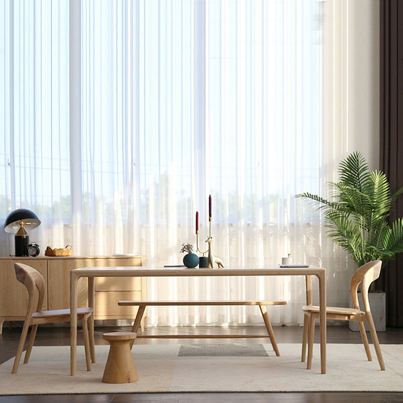 Solid Wood Dinette Set Modern Style 1/4/5/6 Pcs Dining Set with Rectangle Table