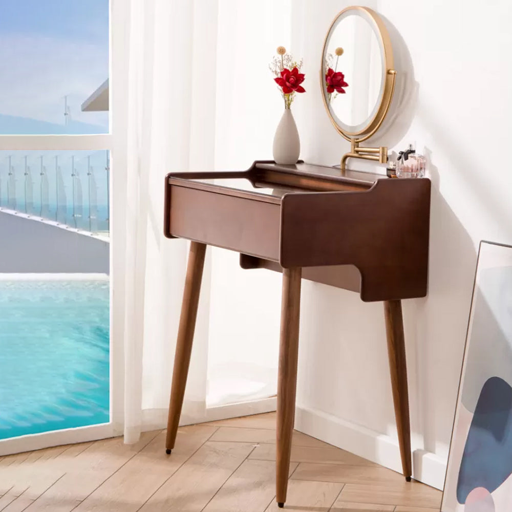 Modern Mirrored Glass Drawers Make-up Vanity with Storage for Bedroom