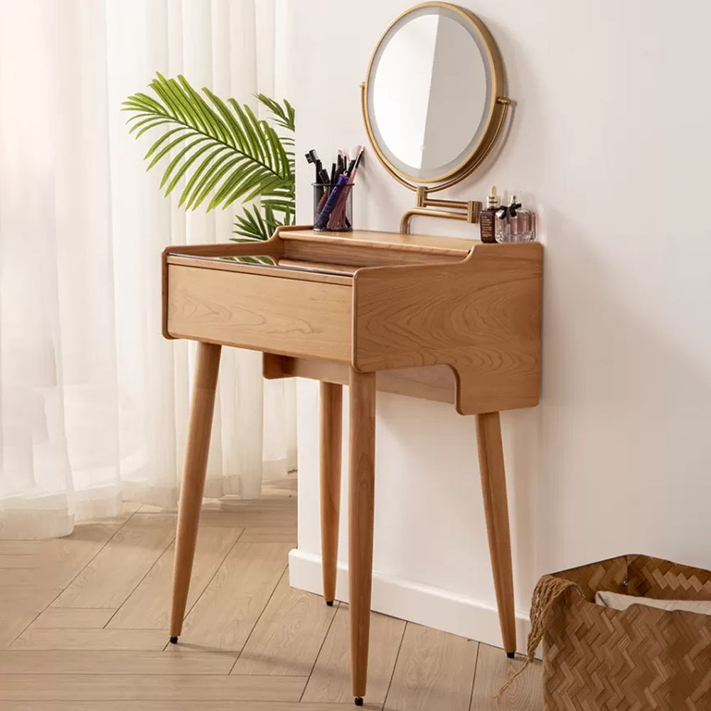 Modern Mirrored Glass Drawers Make-up Vanity with Storage for Bedroom