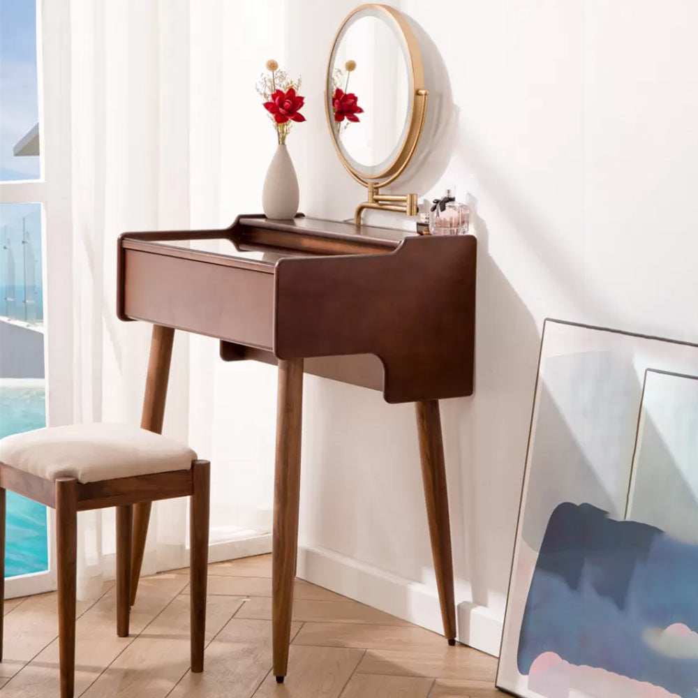 Modern Mirrored Glass Drawers Make-up Vanity with Storage for Bedroom