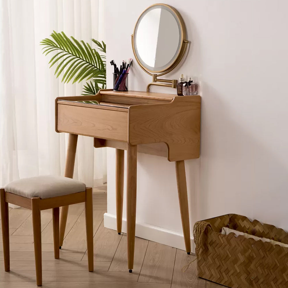 Modern Mirrored Glass Drawers Make-up Vanity with Storage for Bedroom