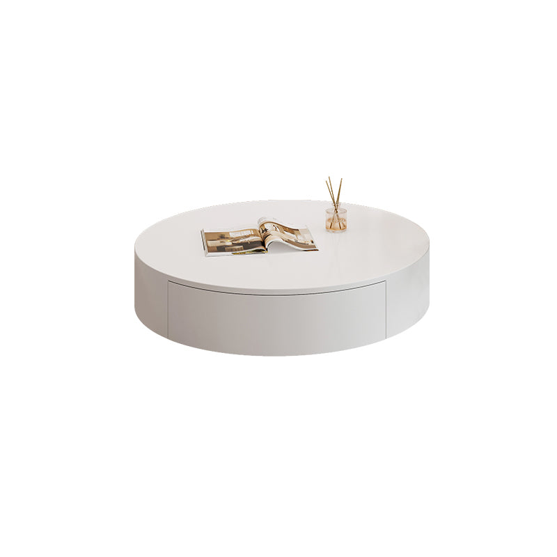 White Coffee Table Wooden 2 Piece Nesting Tables with Storage Drawer