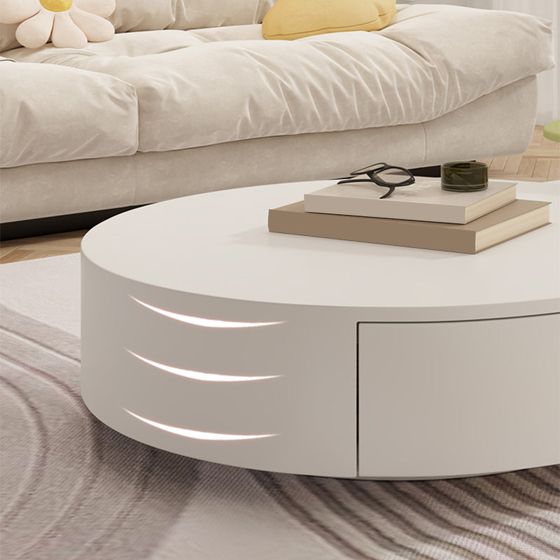 White Coffee Table Wooden 2 Piece Nesting Tables with Storage Drawer