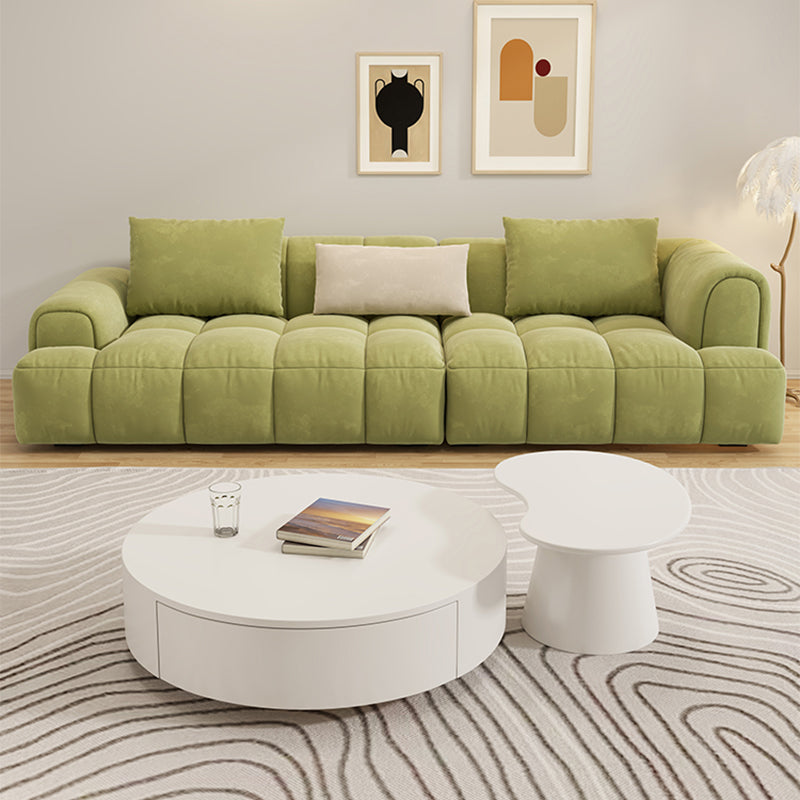 White Coffee Table Wooden 2 Piece Nesting Tables with Storage Drawer
