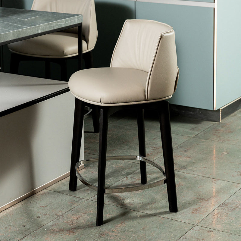 Scandinavian Solid Wood Bar Stools Indoor Stool with Footrest