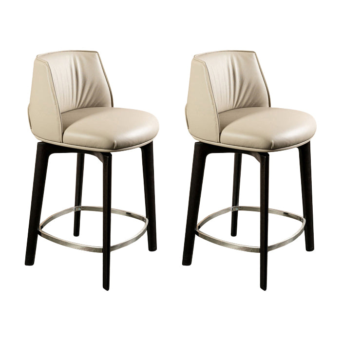 Scandinavian Solid Wood Bar Stools Indoor Stool with Footrest