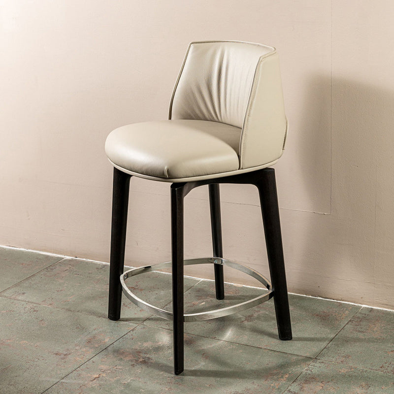 Scandinavian Solid Wood Bar Stools Indoor Stool with Footrest