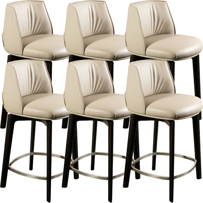 Scandinavian Solid Wood Bar Stools Indoor Stool with Footrest