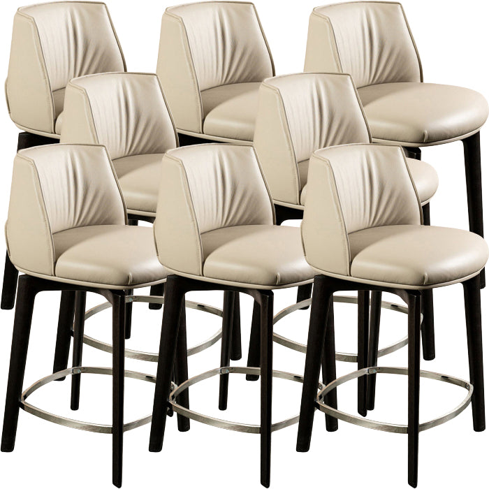 Scandinavian Solid Wood Bar Stools Indoor Stool with Footrest