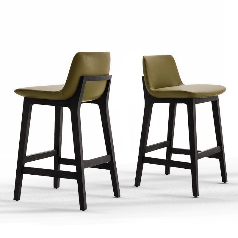 Scandinavian Indoor Bar Stools Solid Wood Stool with Footrest