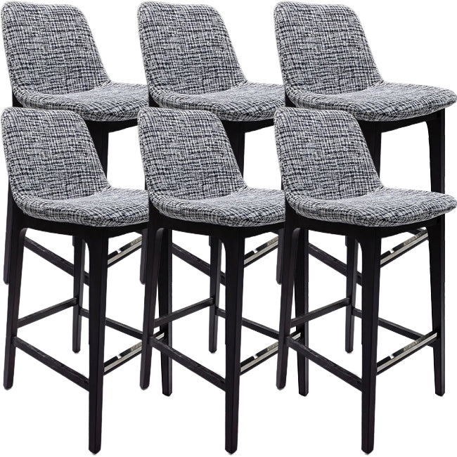 Scandinavian Indoor Bar Stools Solid Wood Stool with Footrest