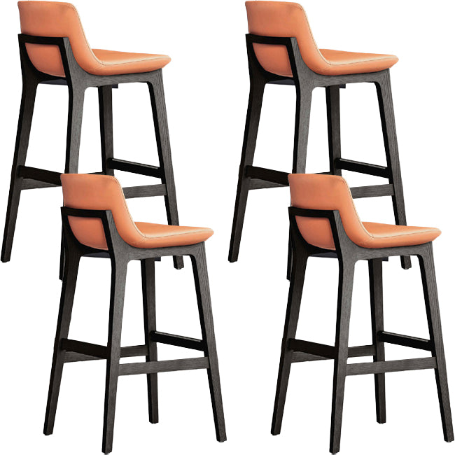 Scandinavian Indoor Bar Stools Solid Wood Stool with Footrest