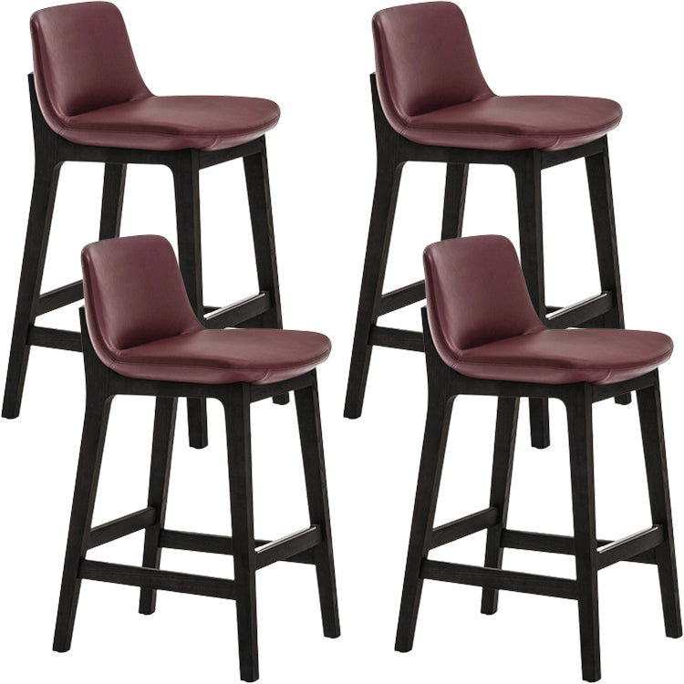 Scandinavian Indoor Bar Stools Solid Wood Stool with Footrest