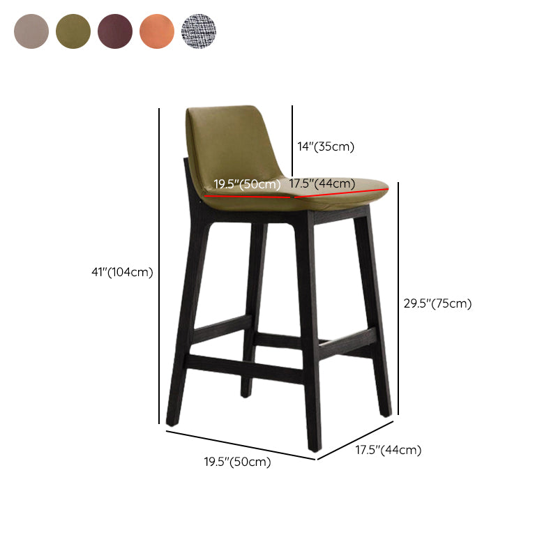 Scandinavian Indoor Bar Stools Solid Wood Stool with Footrest