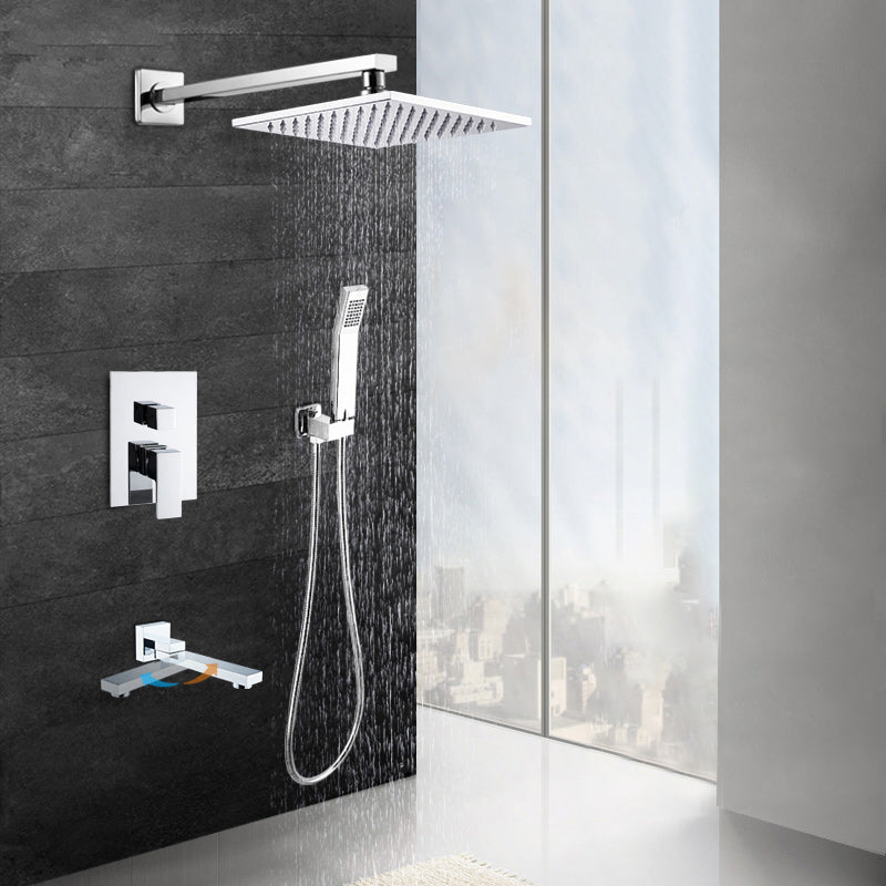Modern Shower System Brass Adjustable Spray Pattern Ceiling Mounted Shower Combo
