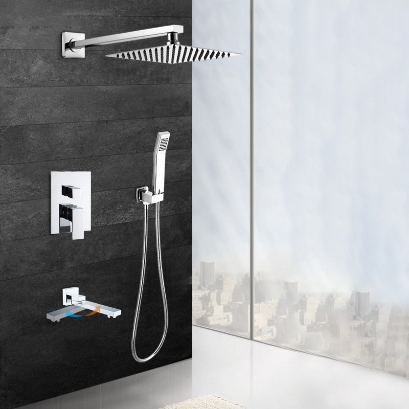 Modern Shower System Brass Adjustable Spray Pattern Ceiling Mounted Shower Combo