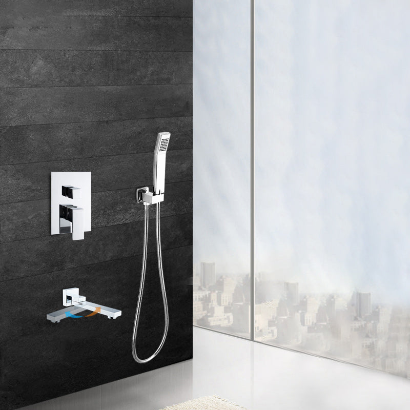 Modern Shower System Brass Adjustable Spray Pattern Ceiling Mounted Shower Combo