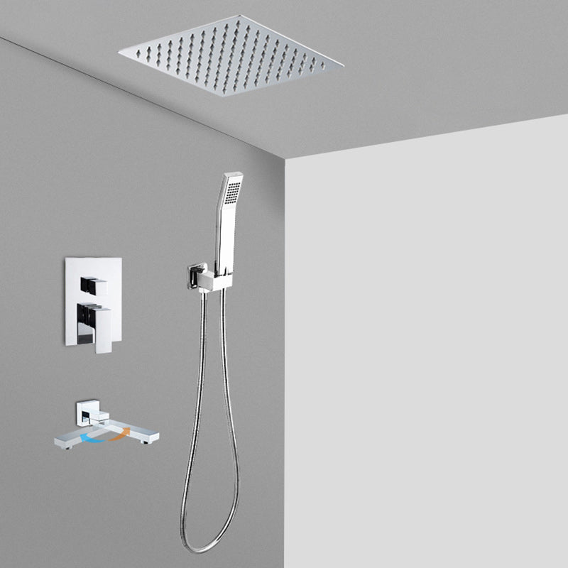 Modern Shower System Brass Adjustable Spray Pattern Ceiling Mounted Shower Combo