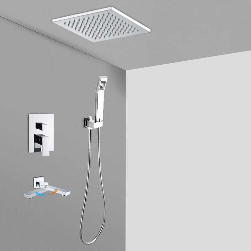 Modern Shower System Brass Adjustable Spray Pattern Ceiling Mounted Shower Combo