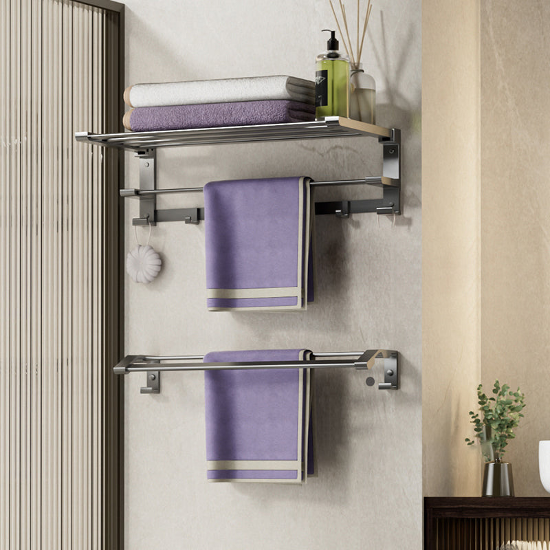 Modern Grey Bath Hardware Set Bath Shelf Towel Bar Bathroom Accessory Kit