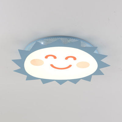 Cartoon sourire soleil encastré lumière acrylique Eye Guard LED plafonnier de jardin d'enfants