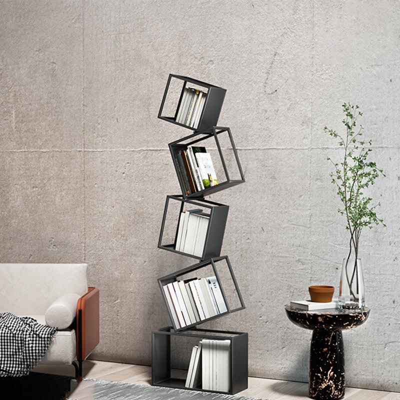Standard Metal Bookcase Contemporary Open Back Bookshelf with Shelves