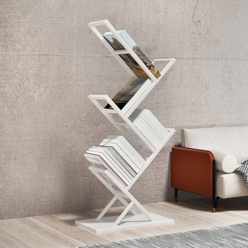 Standard Metal Bookcase Contemporary Open Back Bookshelf with Shelves