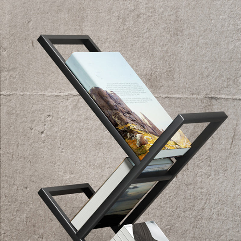 Standard Metal Bookcase Contemporary Open Back Bookshelf with Shelves