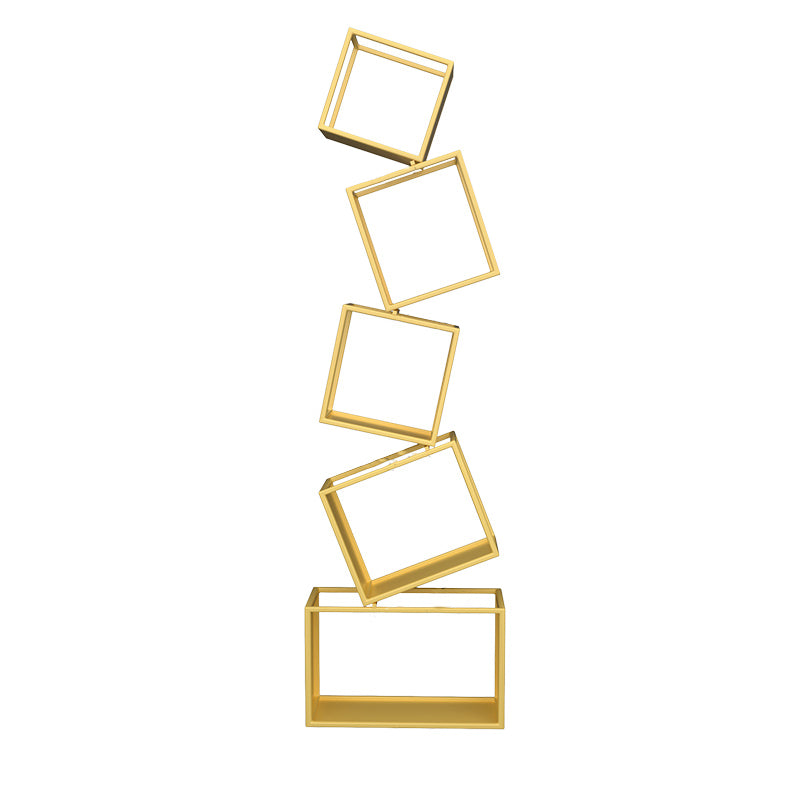 Standard Metal Bookcase Contemporary Open Back Bookshelf with Shelves