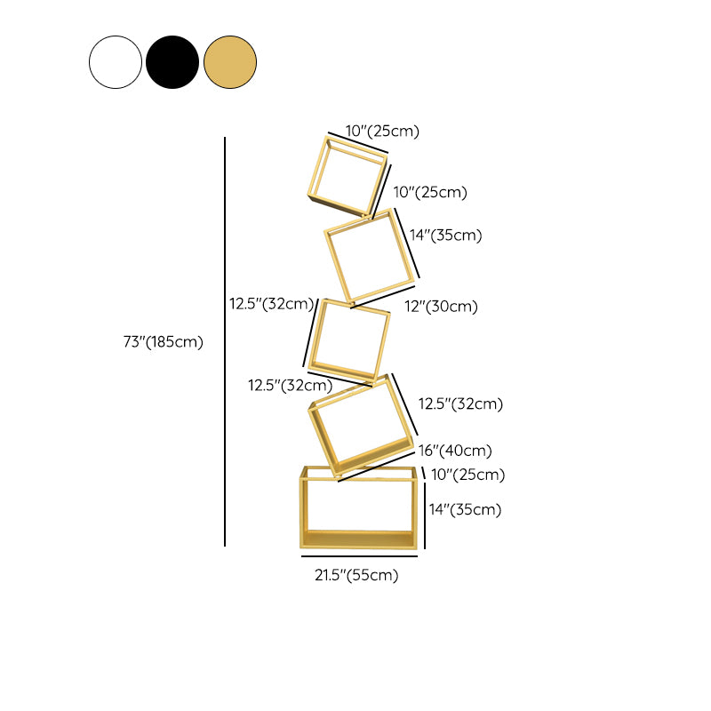 Standard Metal Bookcase Contemporary Open Back Bookshelf with Shelves
