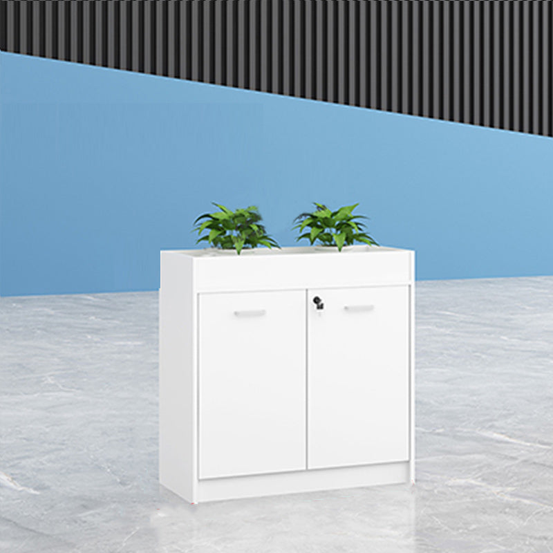 Contemporary Style File Cabinet Wooden Frame Lock Storage Filing Cabinet