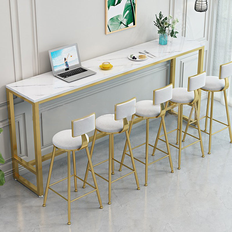 Modern Faux Marble Bar Dining Table Specialty Bar Table for Small Places