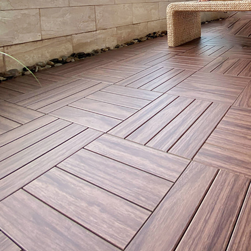 Engineered Flooring Planks Water Resistant Click-Locking for Patio Garden