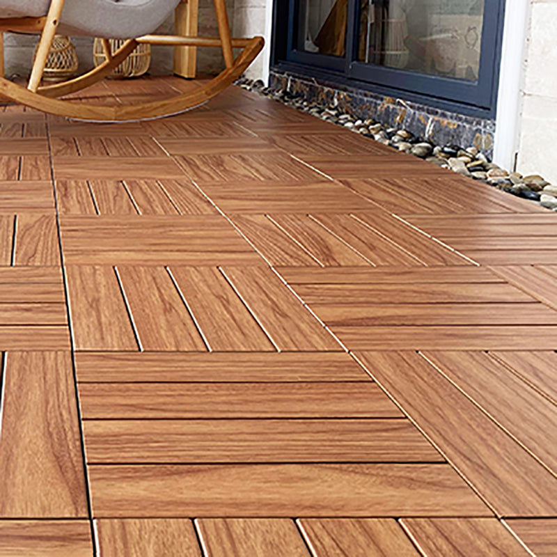 Engineered Flooring Planks Water Resistant Click-Locking for Patio Garden