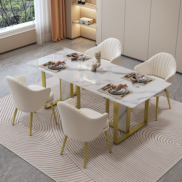 Glam Stone Furniture 1/5 Pcs Standard Height Dining Room Set for Home Use