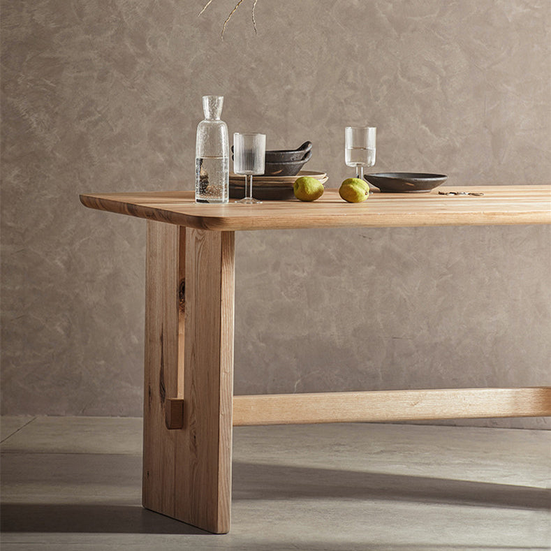 Modern Style Dining Room Set 1/2/3/4/5 Pcs Solid Wood Dining Set with Rectangle Table