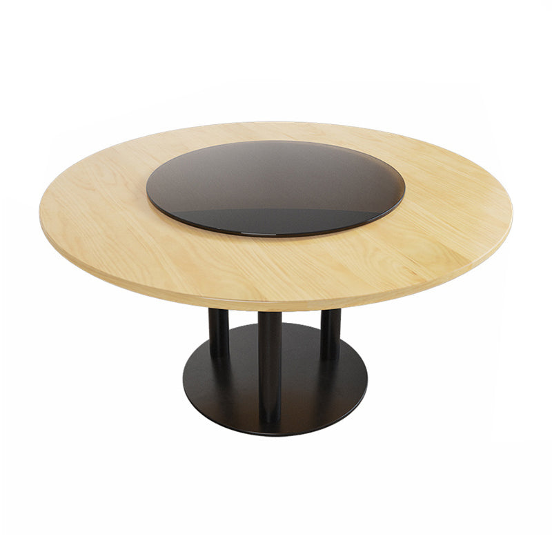Round Solid Wood Dining Set 1/4/7 Pieces Dinette Set for Kitchen