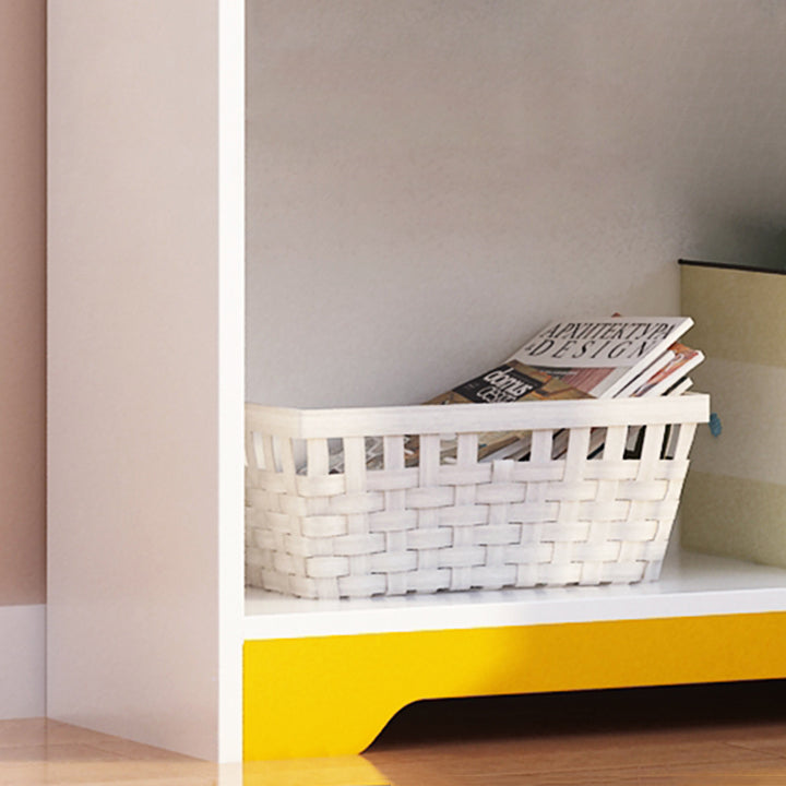 Contemporary Closed Back Bookshelf Freestanding Cubby Storage Bookcase