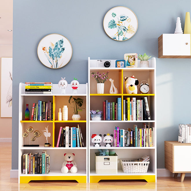 Contemporary Closed Back Bookshelf Freestanding Cubby Storage Bookcase