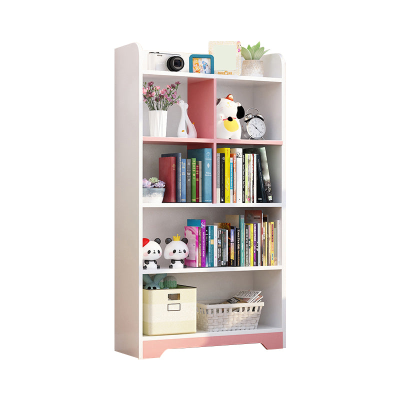 Contemporary Closed Back Bookshelf Freestanding Cubby Storage Bookcase