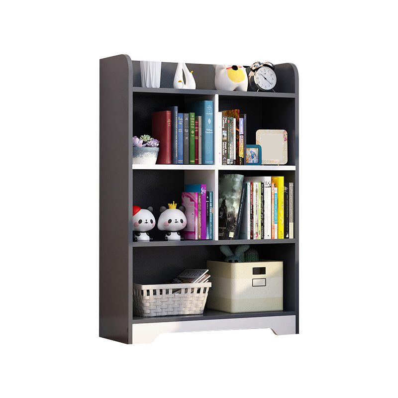 Contemporary Closed Back Bookshelf Freestanding Cubby Storage Bookcase
