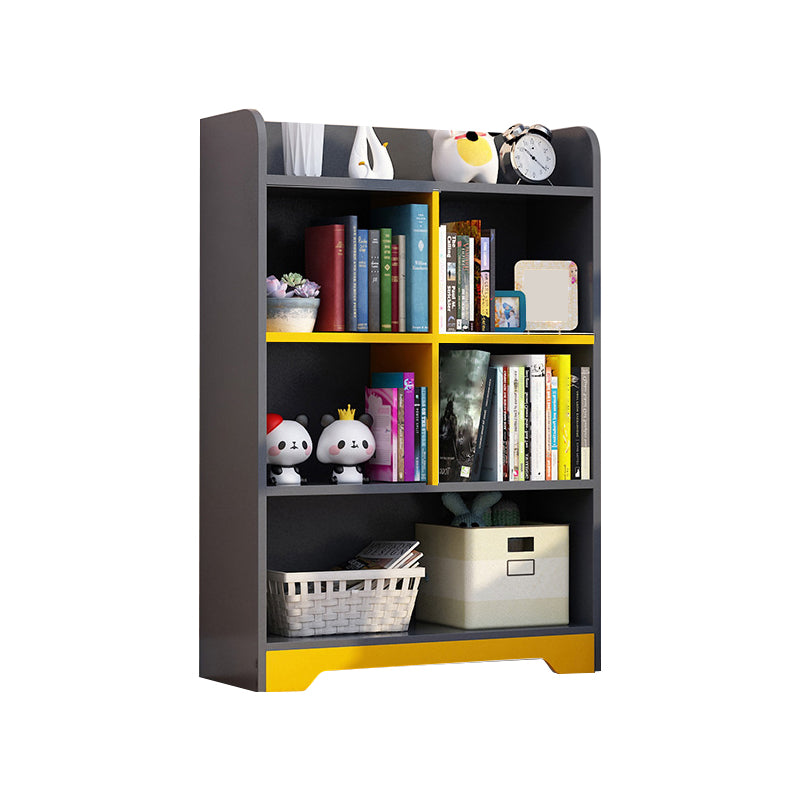 Contemporary Closed Back Bookshelf Freestanding Cubby Storage Bookcase