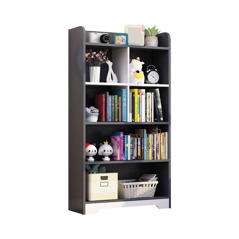Contemporary Closed Back Bookshelf Freestanding Cubby Storage Bookcase