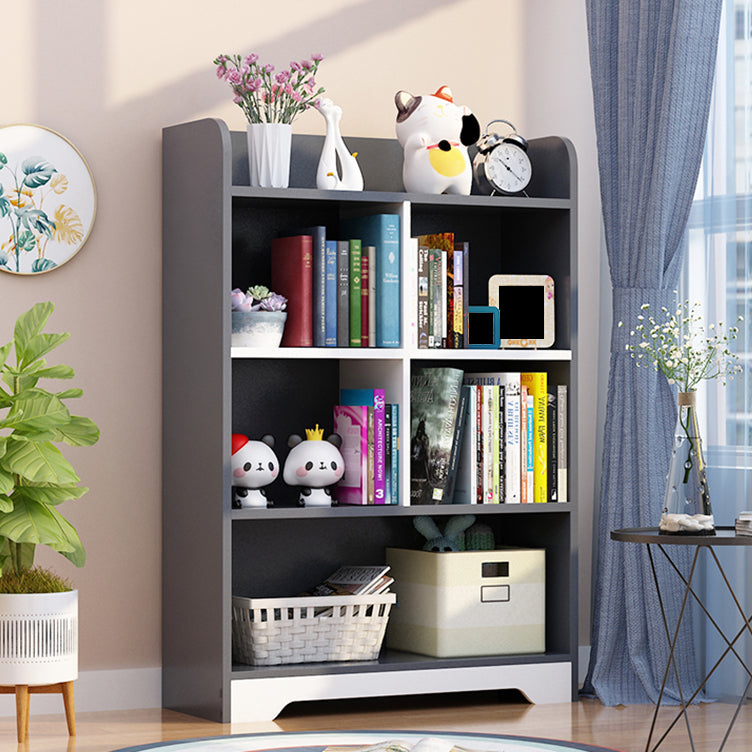 Contemporary Closed Back Bookshelf Freestanding Cubby Storage Bookcase