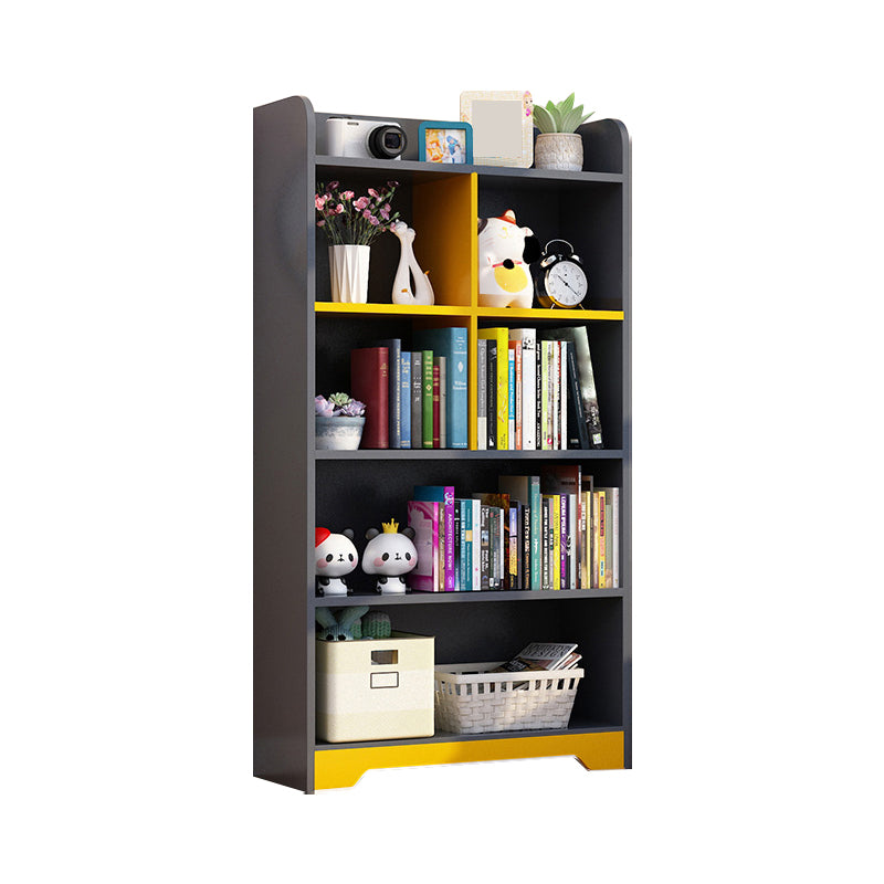 Contemporary Closed Back Bookshelf Freestanding Cubby Storage Bookcase