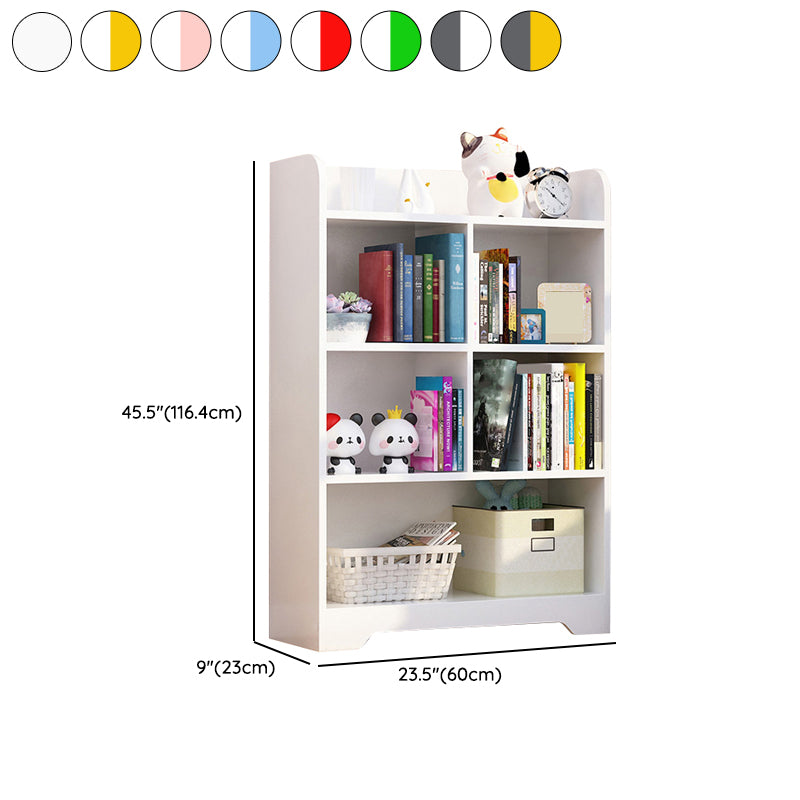 Contemporary Closed Back Bookshelf Freestanding Cubby Storage Bookcase