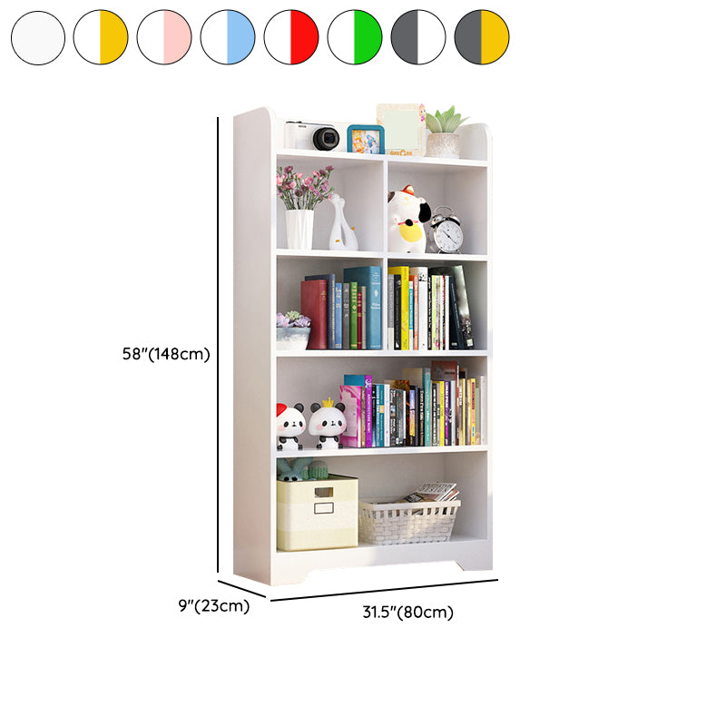 Contemporary Closed Back Bookshelf Freestanding Cubby Storage Bookcase